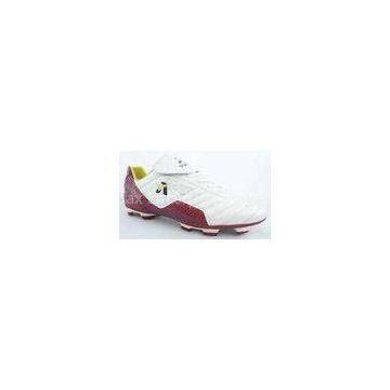 Wholesale White and Blue Mesh / PU / Rubber / EVA Lightweight Outdoor Soccer Cleats