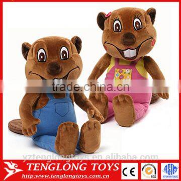 Custom stuffed animal plush soft toy beaver for children