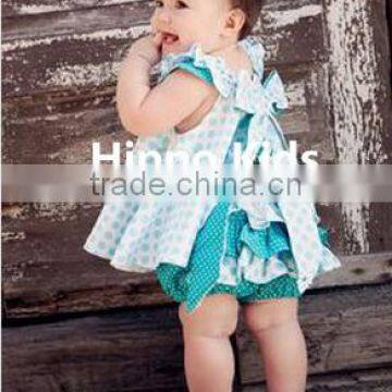 Adorable toddler girls spring outfits polkadots twirl dress and ruffle panties bulk wholesale kids clothing infant outfit