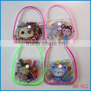 Kids lovely cartoon bags packing mix colors elastic band for hair