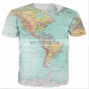 Women Wen Cool World Map Funny 3D Print Casual T shirt Short Sleeve