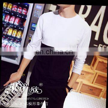 Peijiaxin Casual Style O-neck Custom Printing Soft Cotton Men Plain Long Sleeve Tshirts