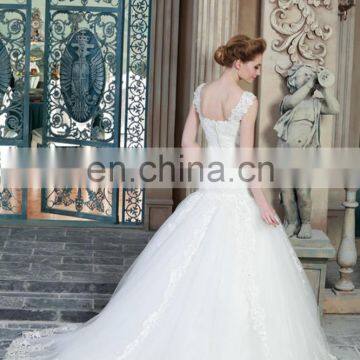 ED Elegant Sweetheart Lace Straps Mermaid Beaded Appliqued Wedding Dress Bridal Gown photo-3