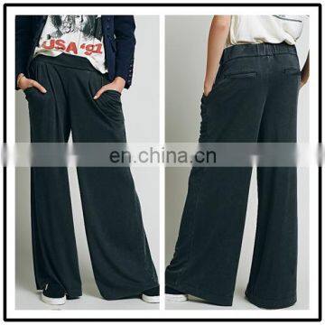 Womens Clothing Fall 2015 Elastic Waistband Loose Staight Cotton Pants Women NT6734