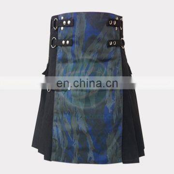 Contemporary Modern Fashion Kilt for Men with Tiger Stripe Camo Apron