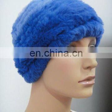 B331# Rabbit Fur Knitted Cap, Women's