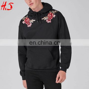 Dongguan Clothing Stylish Custom Rose Embroidery Hoodies Men