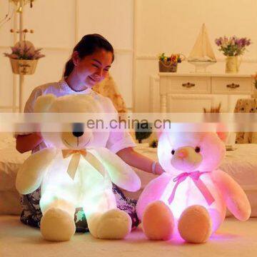 2017 HI CE hot selling glow toys for kids, light up teddy bear plush toy for china factory