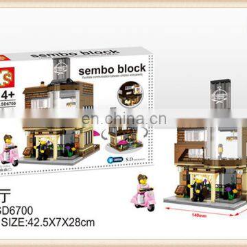 Sembo block mini city street building store diamond plastic building block model educational toy