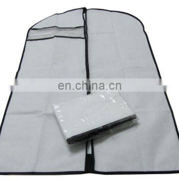 Non wovern garment bag reusable suit cover with transparent pocket wholesale