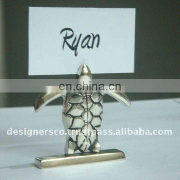 Metal Turtle Wedding Favor Place Card Holder