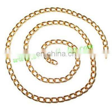 Gold Plated Metal Chain, size: 1x4mm, approx 40.9 meters in a Kg.