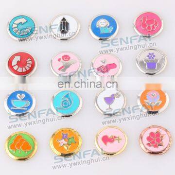 popular zinc alloy metal snap button charms