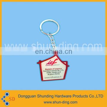 Steel key tag with chain with name brand logo