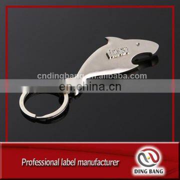 Hot Sale New Design Promotion Souvenir Custom Made Embossed Logo Chrome Metal Shark Opener