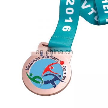 wholesale custom victorian teachers games sports medal manufactur with custom ribbon