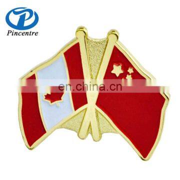 Crossed flag pins/friendship flag pins most selling product in alibaba