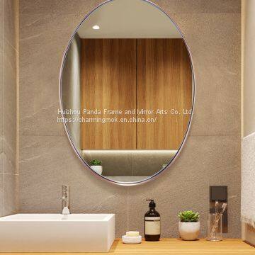 Bathroom Mirror Stainless Steel Brass Gold Bathroom Mirror photo-3