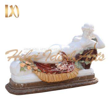 Garden decoration girl marble sculpture for sale ZH-103