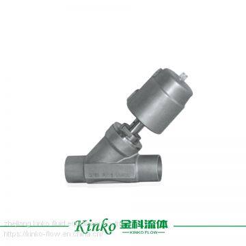 stainless steel pneumatic welding angle seat valve for water treatment, beverage filling equipment