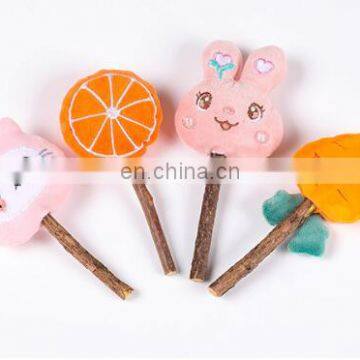 New Web Rosebud Mint Bell Sounding Cat Toy Set Pet Cute Cartoon Tassel Cat Cuddle Stick photo-5