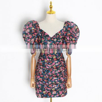 Dresses Fashion Casual Large Size Women Chiffon  Print Sexy Style