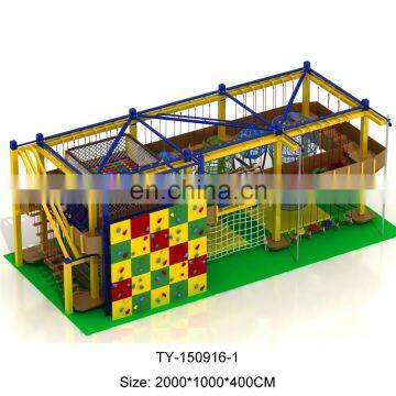 High Quality Children Ropes Courses Adventure Popular Adventure Outdoor Wooden Climbing Frame for Sale