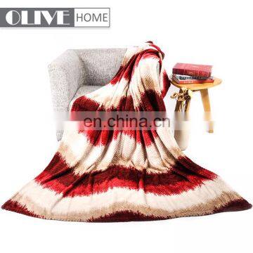 High Quality Knitted 100% Polyester Super Soft Ombre Jacquard Flannel Fleece Blanket photo-5