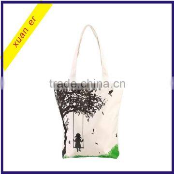 China wholesale custom printed canvas women bags handbag