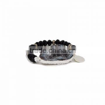 WWW0308 Fashion jewelry crystal beads Bracelets Pave Bead black stone bracelet