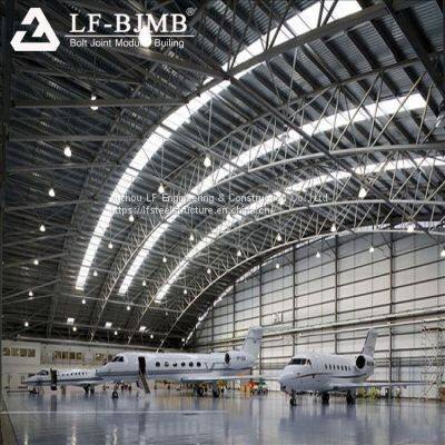 LF prefab space frame hangar manufacturer steel structural constructed aircraft hangar construction