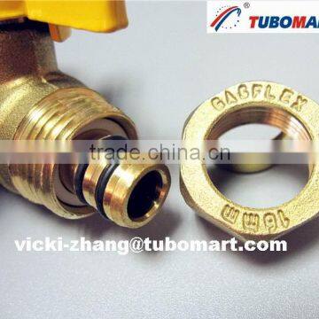 Gas compression fittings gas control valve for pex al pex gas pipe