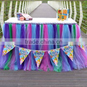 Hot Sale New Customized Tutu Tableware Tulle Table Skirt Party Wedding Decorations Best Price Gift SD103