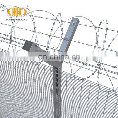 Galvanized High Security 358 Anti Climb Fence with Razor Wire