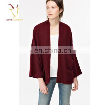 Plus size No Button Cashmere Cardigan Sweater with tie for women