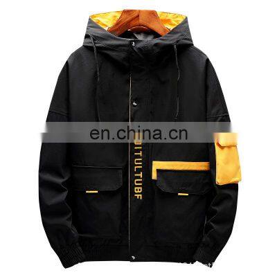 Wholesale custom men's jackets Casual and comfortable long-sleeved hooded pocket zipper Japanese loose autumn coat