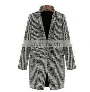 2021 Amazon Hot Sale New European Style Houndstooth Coat for Autumn and Winter, Slim Thick Woolen Coat, Woolen Coat photo-3