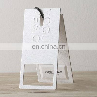 Wholesale Custom Garment Clothes Shoes Bags Swing Designs Embossed Eco-friendly Paper Hang Tag