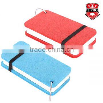 eco-friendly felt spiral notebook high qulaity mini wool notebook Multicolor cover with elastic