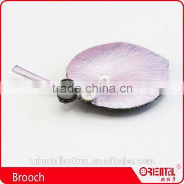Pearl Decorated Leaf Shape Sewing Brooch for Cappa and Coats photo-2