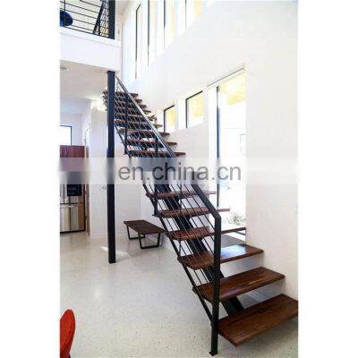 Mono central steel spine rod bar rails black stairs