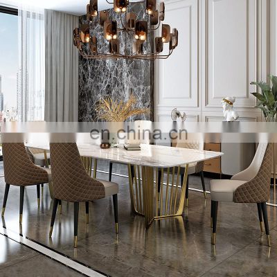 Factory price dining room furniture Modern marble dining table and chairs