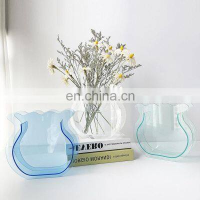 Transparent Flower Vase Acrylic Nordic Home Office Wedding Decor Flower Plant Container Decorative Nordic Vase Gift For Birthday