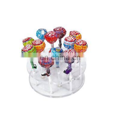 Two- Tier Clear Round Acrylic Lollipop Display Stand With Holes and Screws photo-2