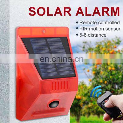 Solar Alarm With Remote Control Security Alarm Siren Motion Sensor Detector For Home Garden Yard Outdoor