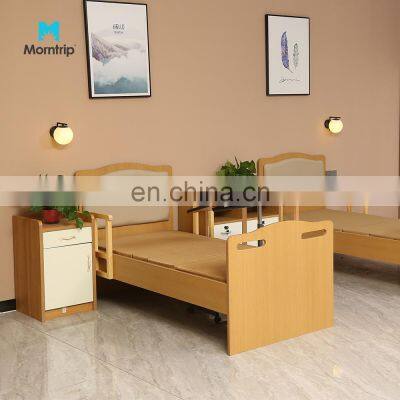 High Quality Hospital Furniture Patient Safe Care Medical Beds Wooden Guardrail Nursing Bed for Clinic and Nursing Home