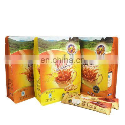 Stand up Milk Tea Pouch Bag Aluminum Foil Flat Bottom Coffee/snack/nuts Plastic Packaging Bag photo-2