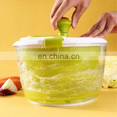 Amazon Hot Sell Quick Vegetables Dryer BPA Free 5L Drain Lettuce and Vegetable Salad Spinner for Home Kitchen Organizer