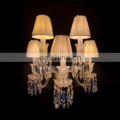 Modern Luxury European Hotel Living Room Corridor Crystal Glass Wall Lamp For Home