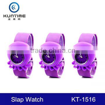 purple Octopus cartoon slap wrap for kids digital slap watch